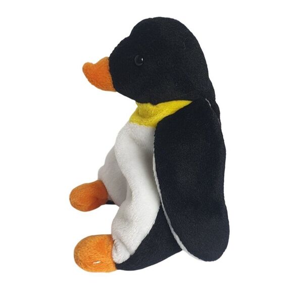 VTG Ty Beanie Babies Waddle Penguin Plush 7.5" Stuffed Toy 1995 Blk/Wht/Orange - Picture 2 of 7
